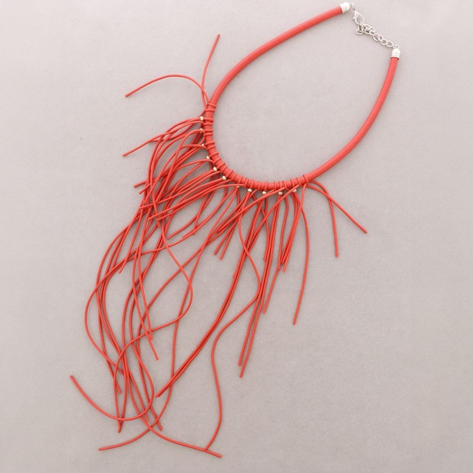 Scarlet Fringe Silicone Necklace - Vz Collection