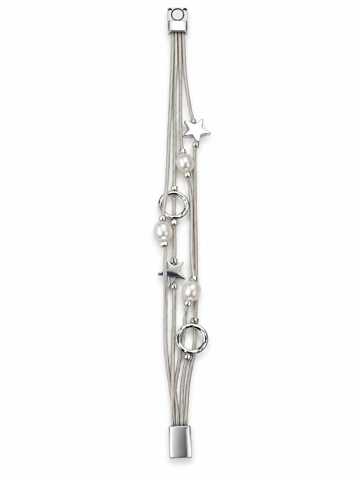 Pearl & Star Magnetic Statement Bracelet - Vz Collection