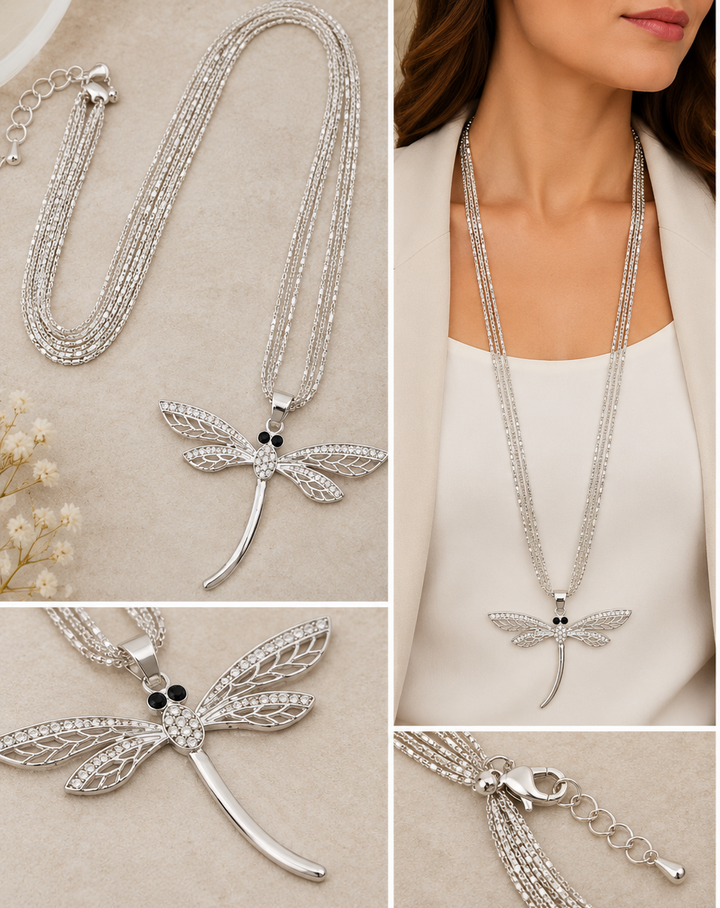 Dragonfly Elegance Statement Necklace - Vz Collection