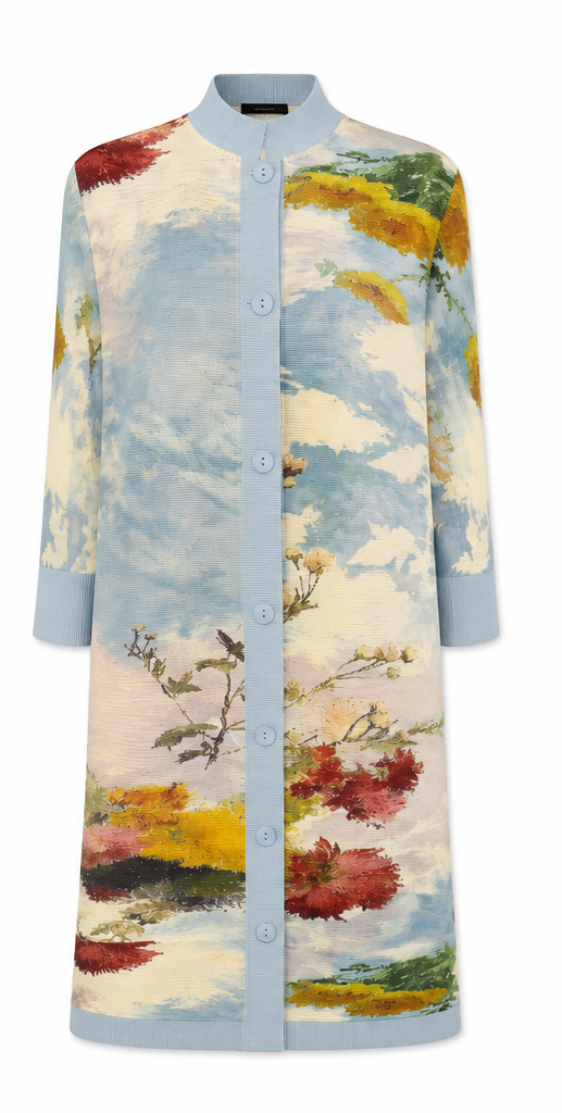 Koyo- Painted Garden Plisse Dress