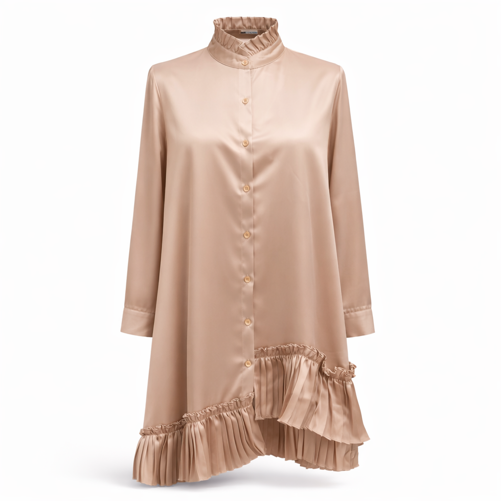 Midnight Cascade Satin Silk Dress - Vz Collection