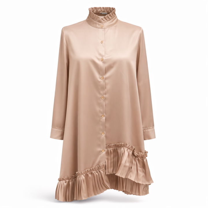 Midnight Cascade Satin Silk Dress - Vz Collection