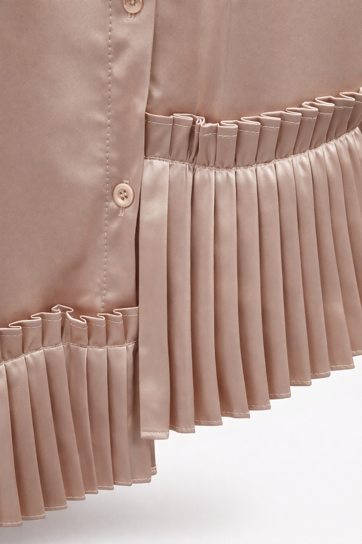 Midnight Cascade Satin Silk Dress - Vz Collection