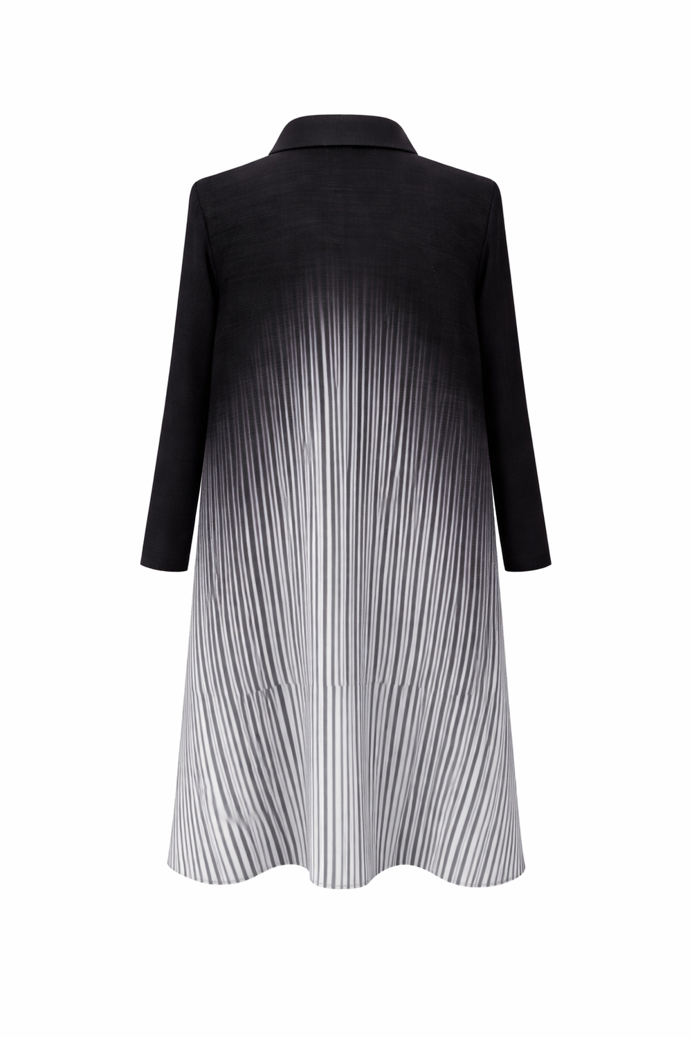 Midnight Fade Plissé Dress - Black,Grey & Ivory - Vz Collection