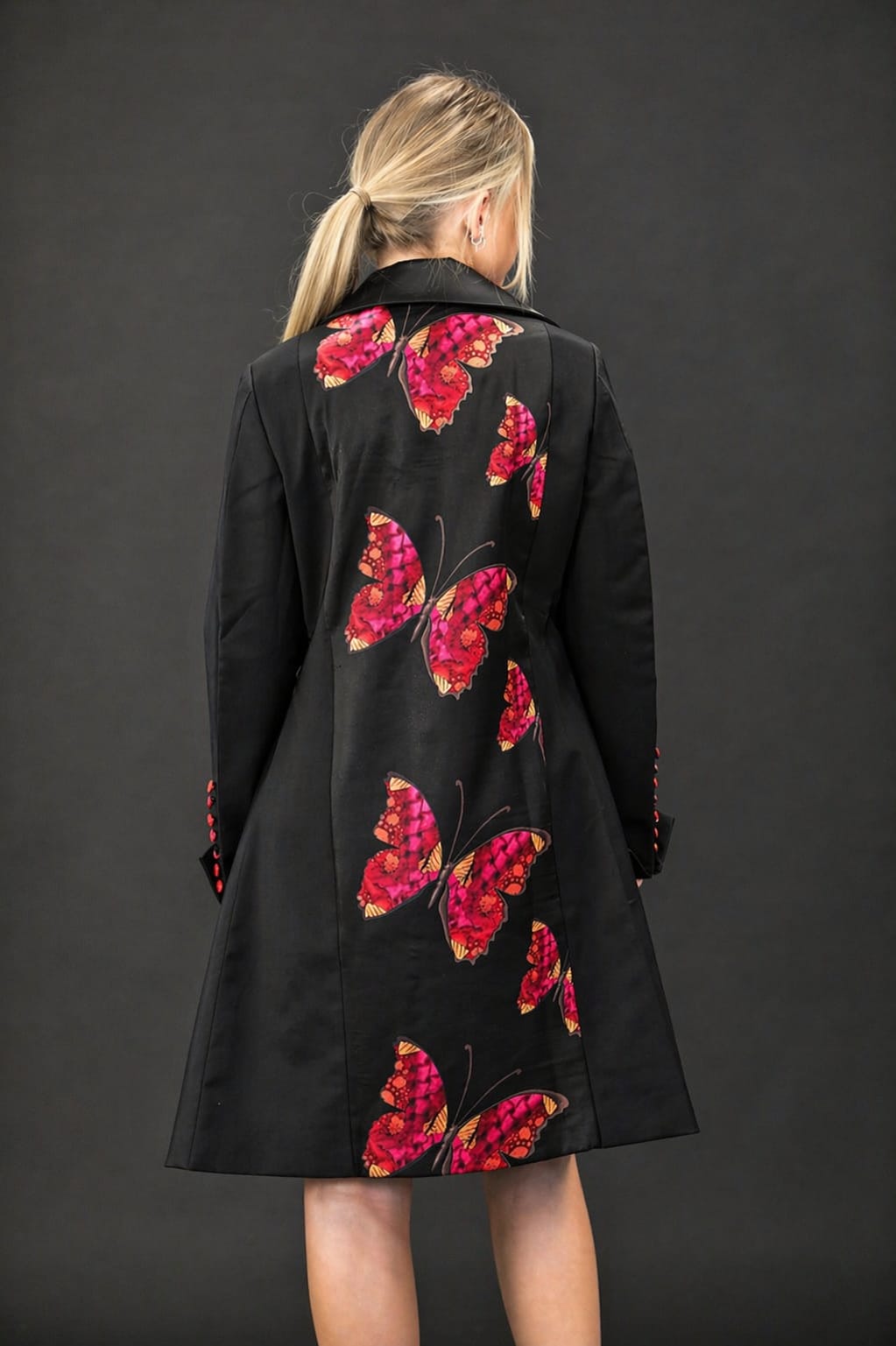 Noir ( Black) Butterfly Couture Jacket - Vz Collection