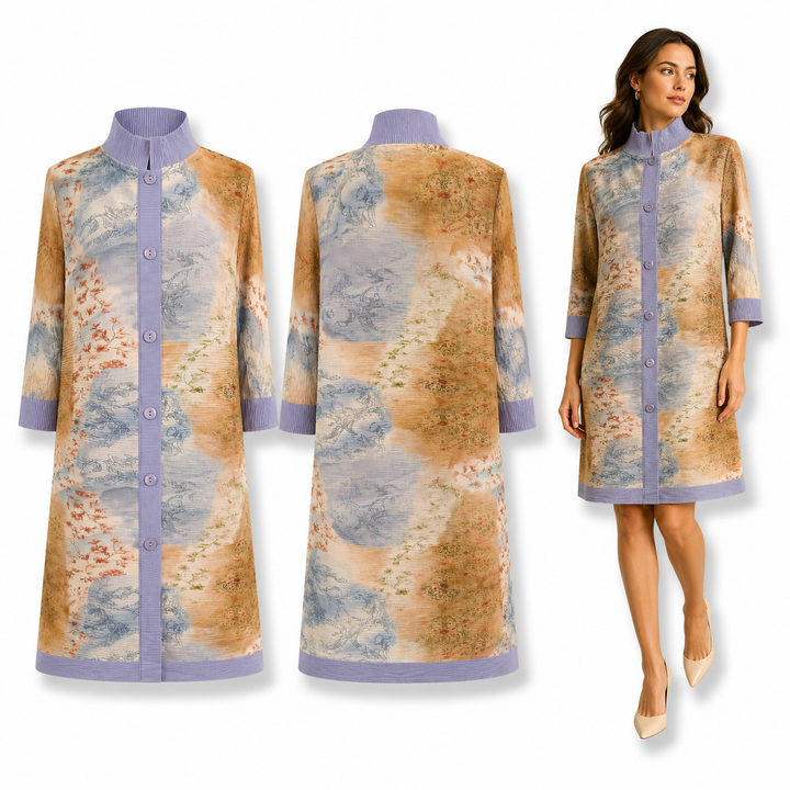 Shizuka- Serene Landscape Plisse Dress