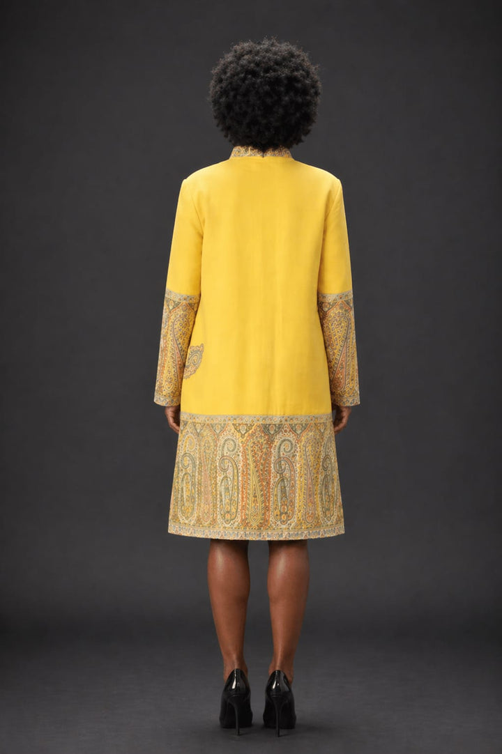 Upcycled Jamawar Shawl Coat – Timeless Elegance with Modern Versatility - Vz Collection