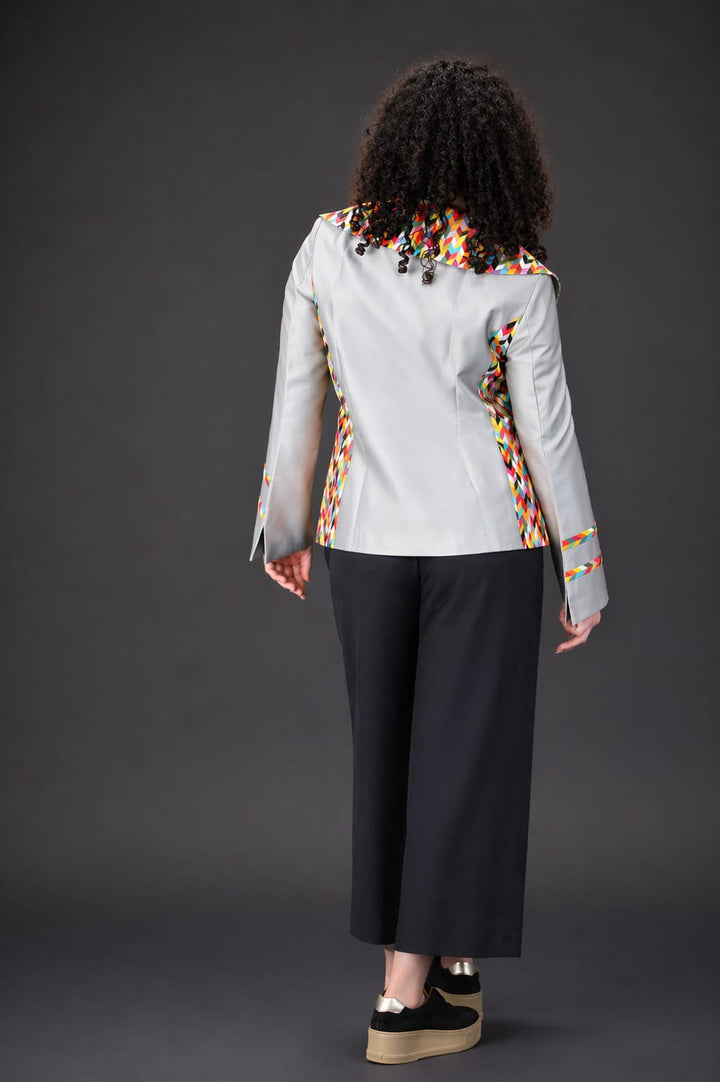 Prism Étoile Silk Couture Jacket - Grey Silver - Vz Collection