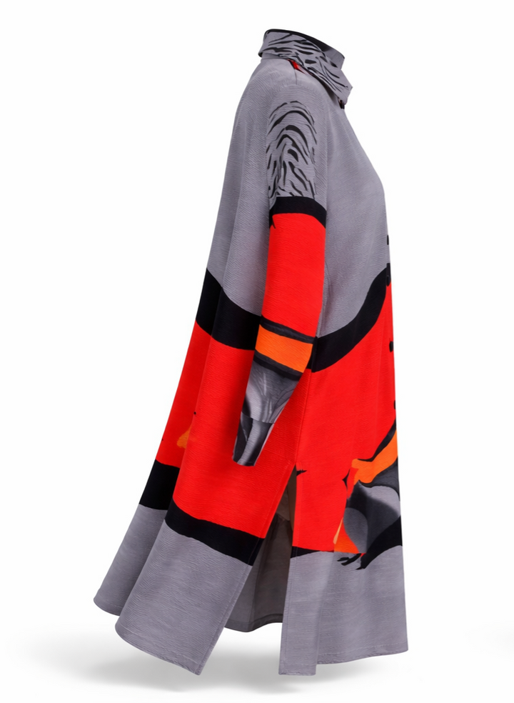 Scarlet Eclipse Plissé Swing Dress - Vz Collection