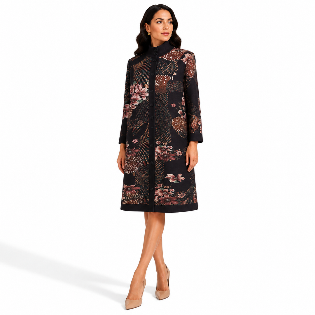 Midnight Floral Plisse Dress