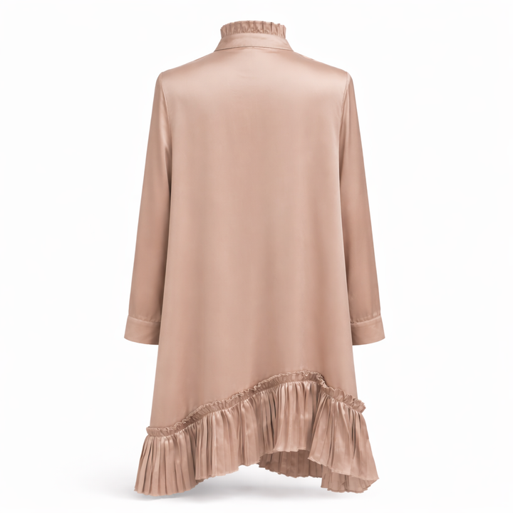 Midnight Cascade Satin Silk Dress - Vz Collection