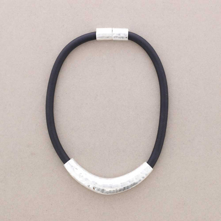 Rubber Metal Tube Necklace