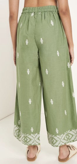 Embroidered Cotton Trousers