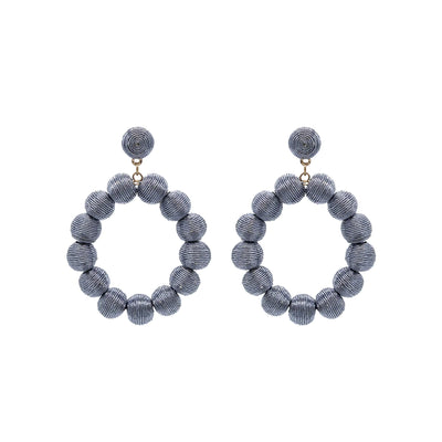 Hematite Woven Oval Earrings - Vz Collection