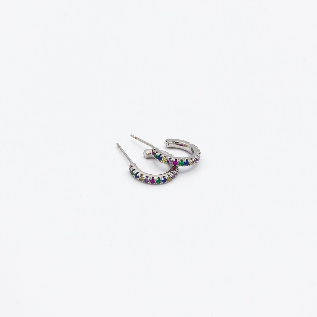 Multicolour Cubic Zirconia Hoop Earring - Vz Collection