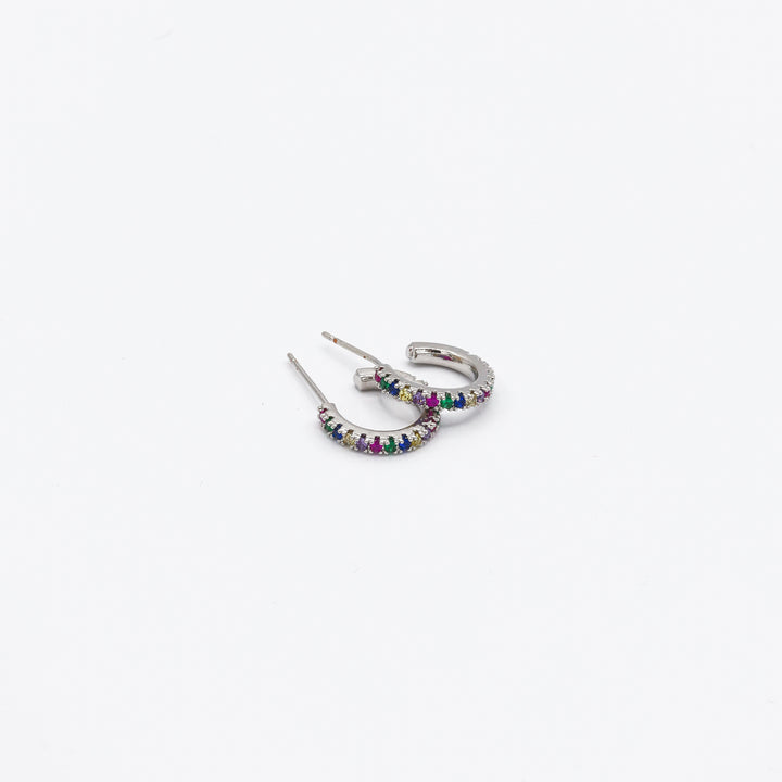 Multicolour Cubic Zirconia Hoop Earring - Vz Collection