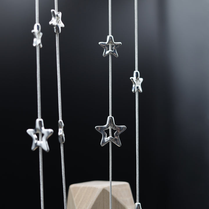 Hammered Stars Long Necklace - Vz Collection
