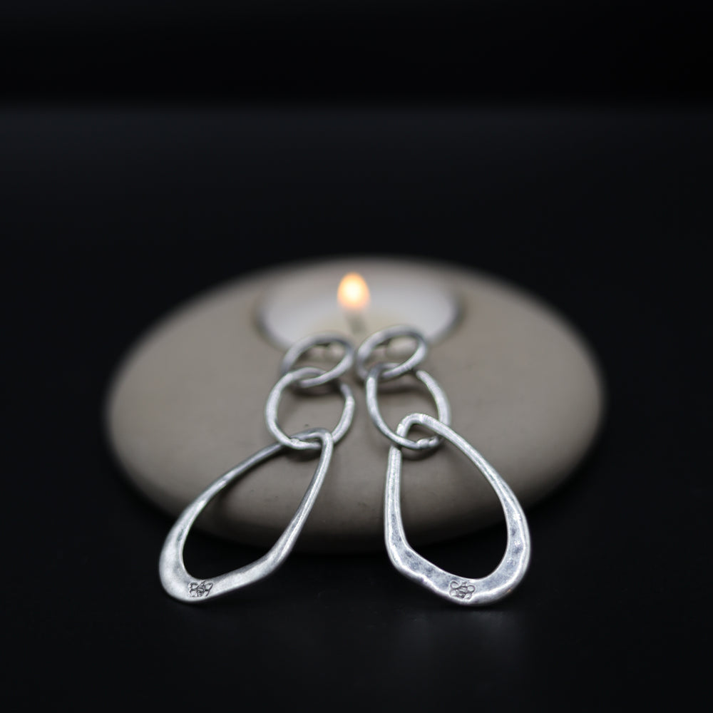 Hammered Multi Shaped Hollow Metal rings Earrings - Vz Collection