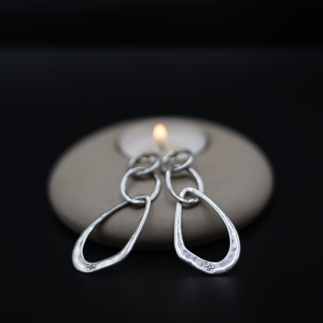 Hammered Multi Shaped Hollow Metal rings Earrings - Vz Collection