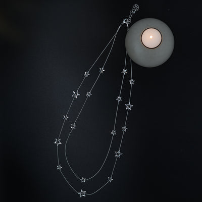 Hammered Stars Long Necklace - Vz Collection