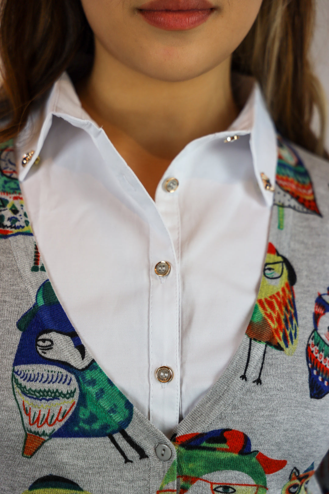 Plain Cotton Shirt Collar with Bumble Bees - Vz Collection