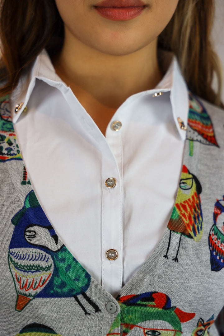 Plain Cotton Shirt Collar with Bumble Bees - Vz Collection