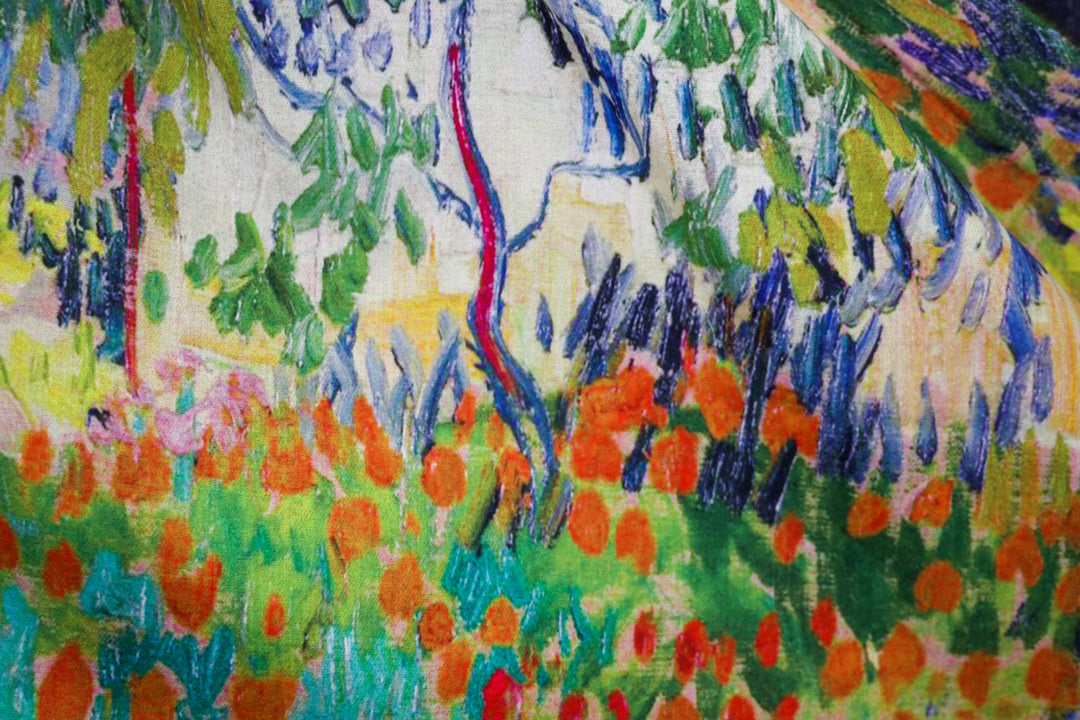 Tulip Garden Digital Print Reversible Scarf - Vz Collection