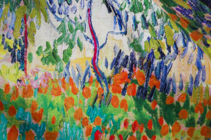 Tulip Garden Digital Print Reversible Scarf - Vz Collection