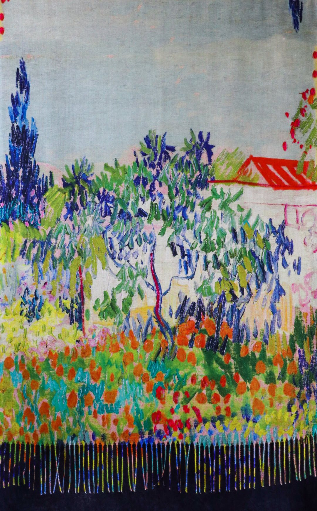 Tulip Garden Digital Print Reversible Scarf - Vz Collection