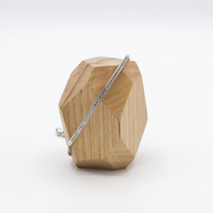 Half Bangle Slider Bracelet with Cubic Zirconia Stones - Vz Collection