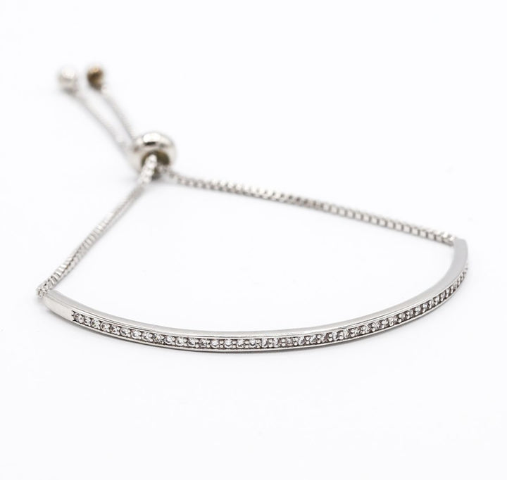 Half Bangle Slider Bracelet with Cubic Zirconia Stones - Vz Collection