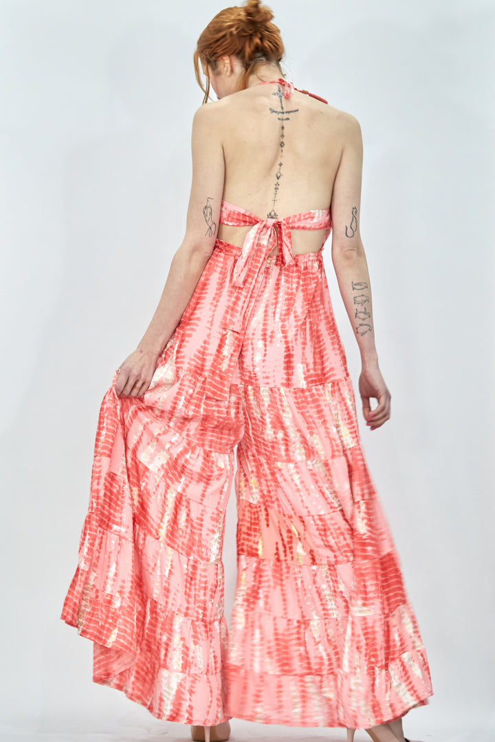 Tie Dye Halter Neck Jumpsuit - Vz Collection