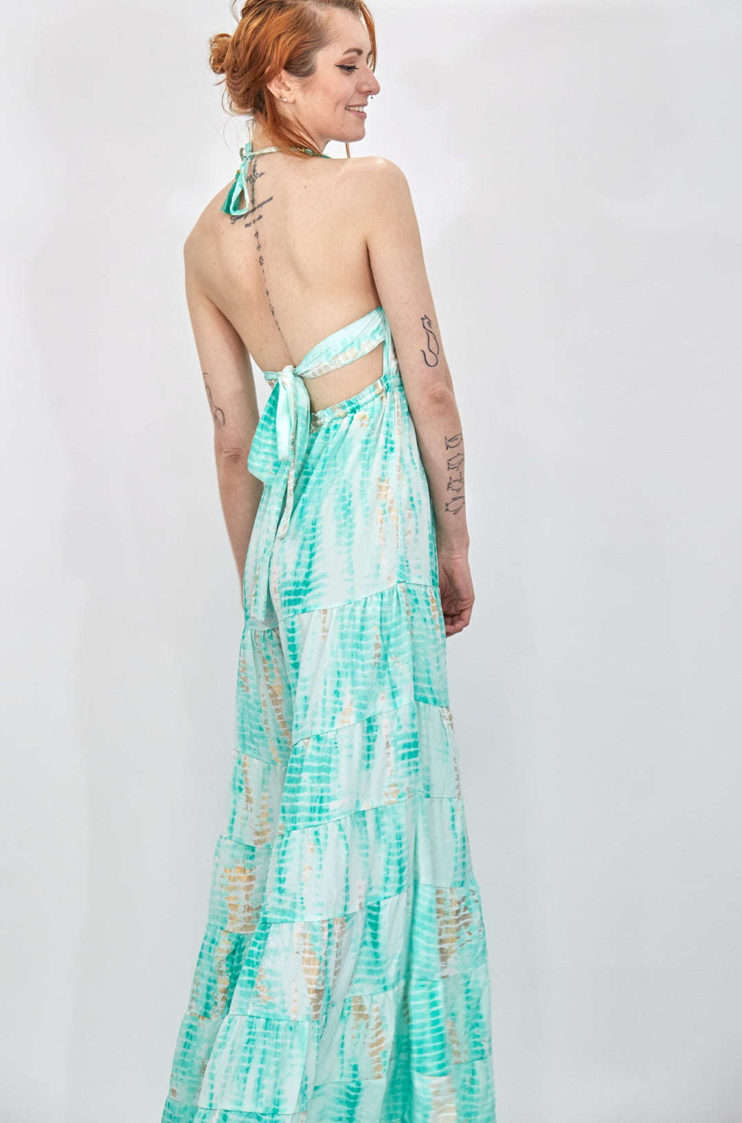 Tie Dye Halter Neck Jumpsuit - Vz Collection