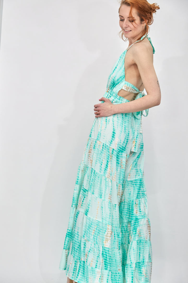 Tie Dye Halter Neck Jumpsuit - Vz Collection