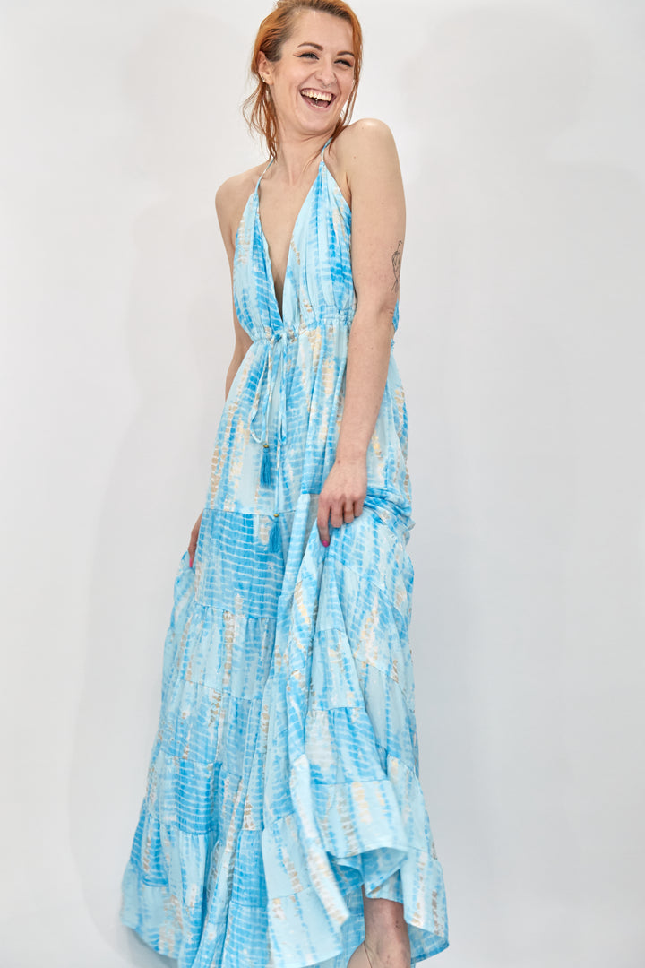 Tie Dye Halter Neck Jumpsuit - Vz Collection