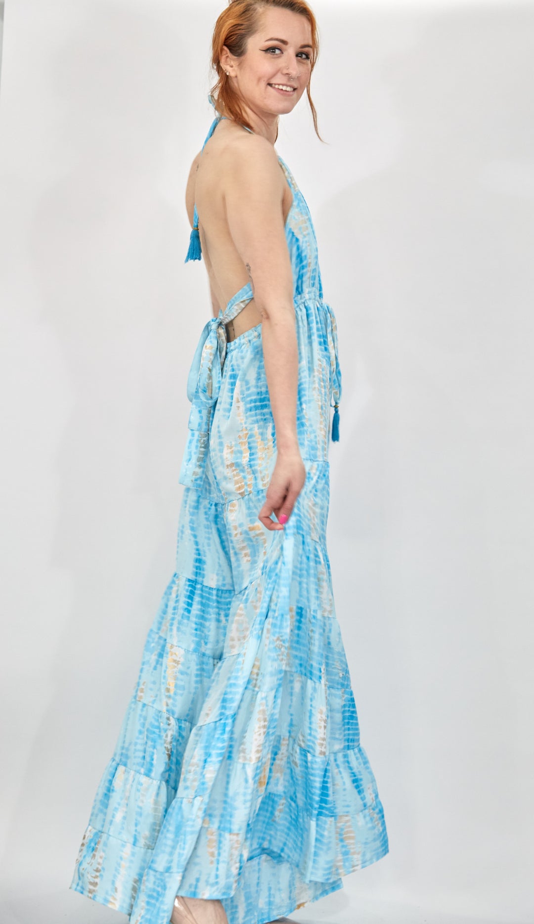 Tie Dye Halter Neck Jumpsuit - Vz Collection
