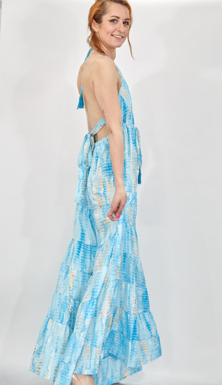 Tie Dye Halter Neck Jumpsuit - Vz Collection