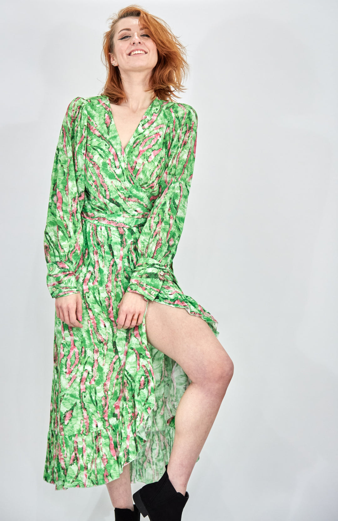 Long Sleeve Wrap Dress - Vz Collection