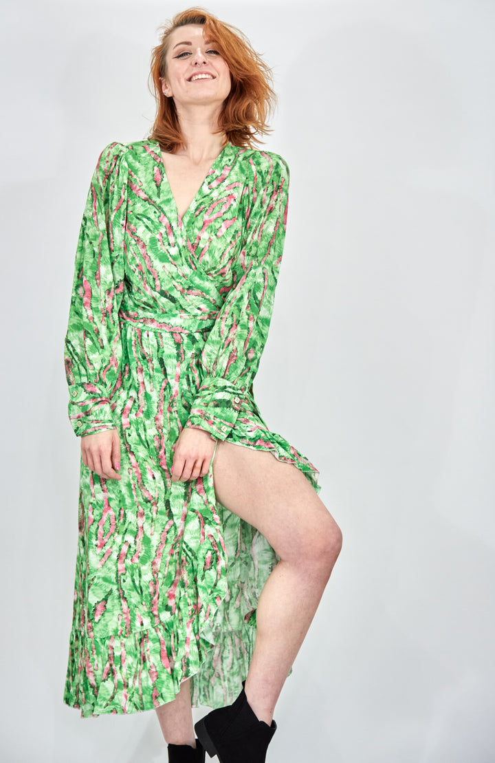 Long Sleeve Wrap Dress - Vz Collection