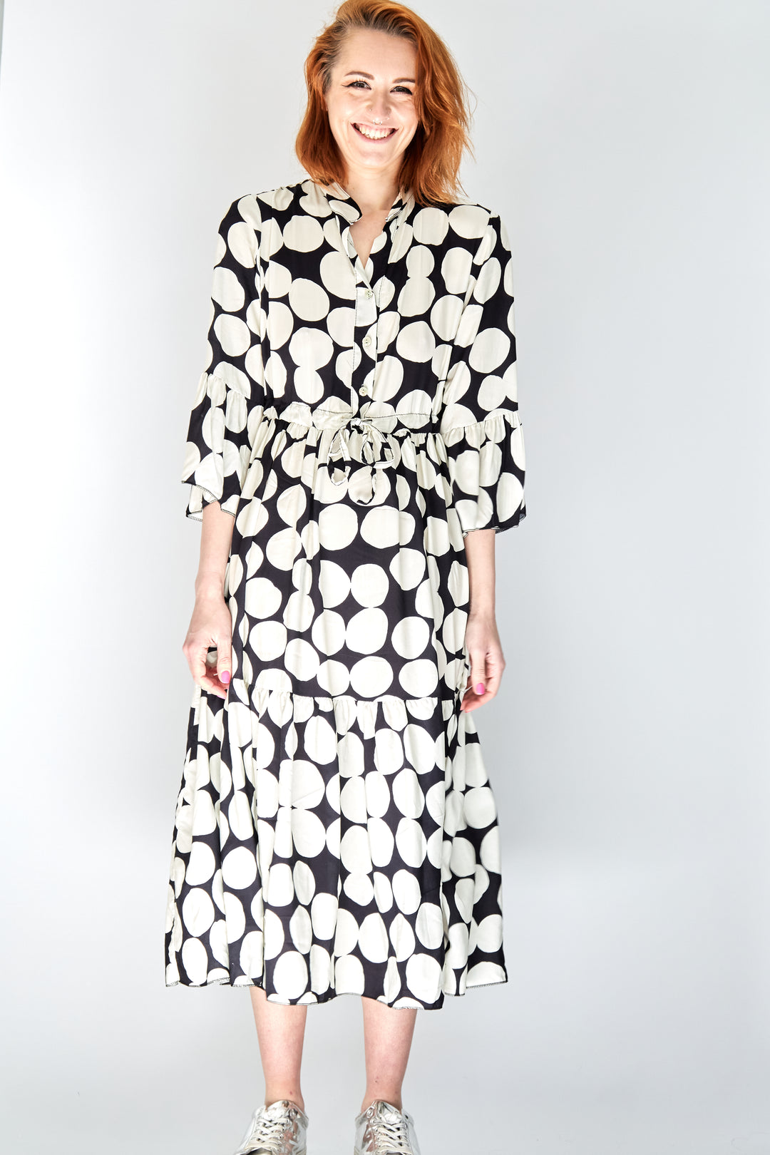 Black and White Polka Dot Dress - Vz Collection