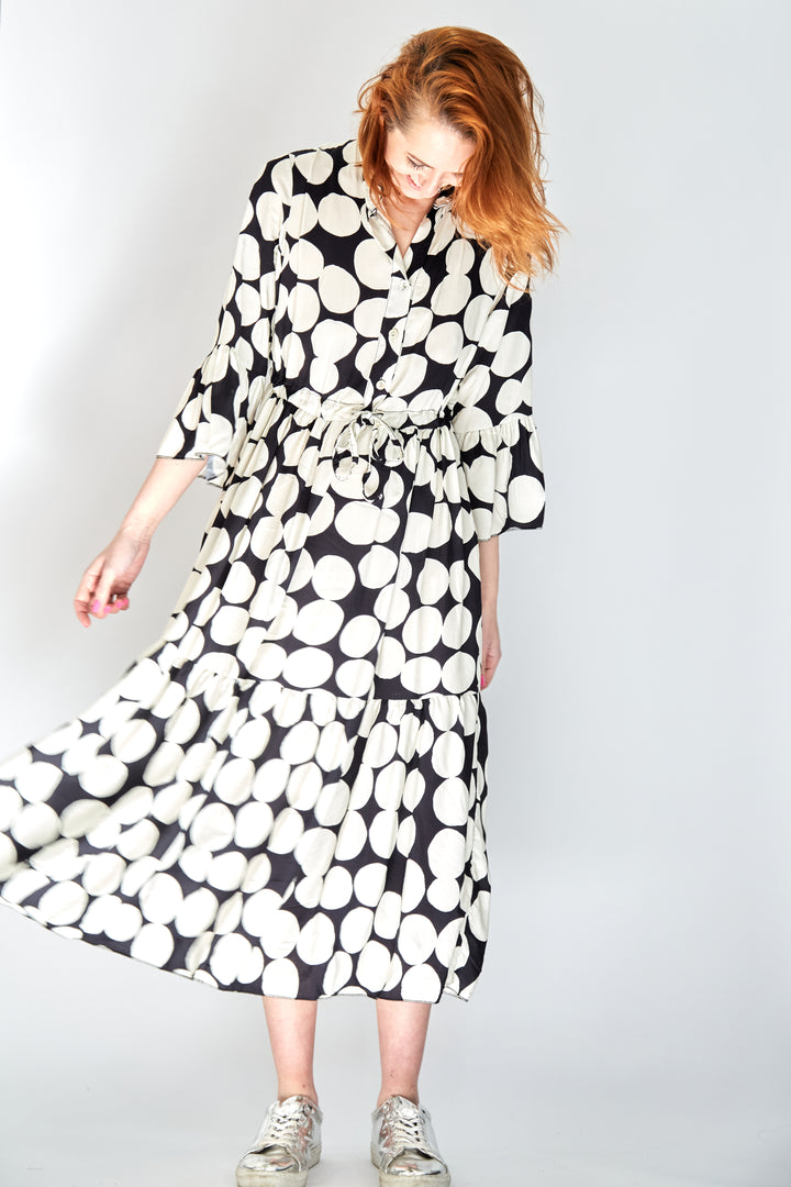 Black and White Polka Dot Dress - Vz Collection
