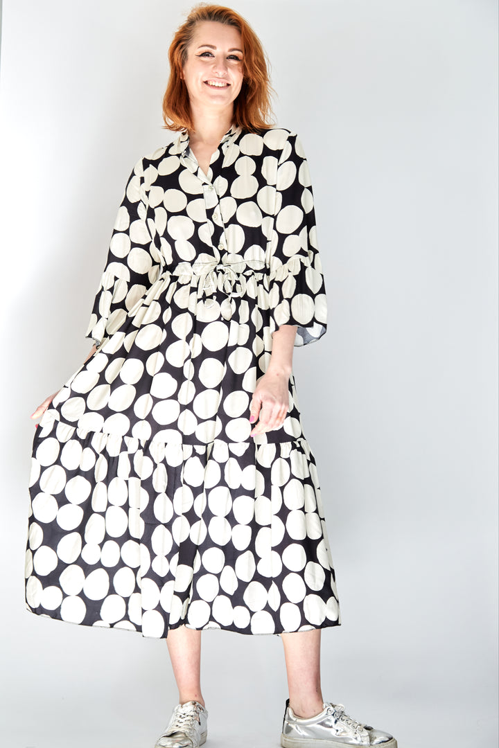 Black and White Polka Dot Dress - Vz Collection