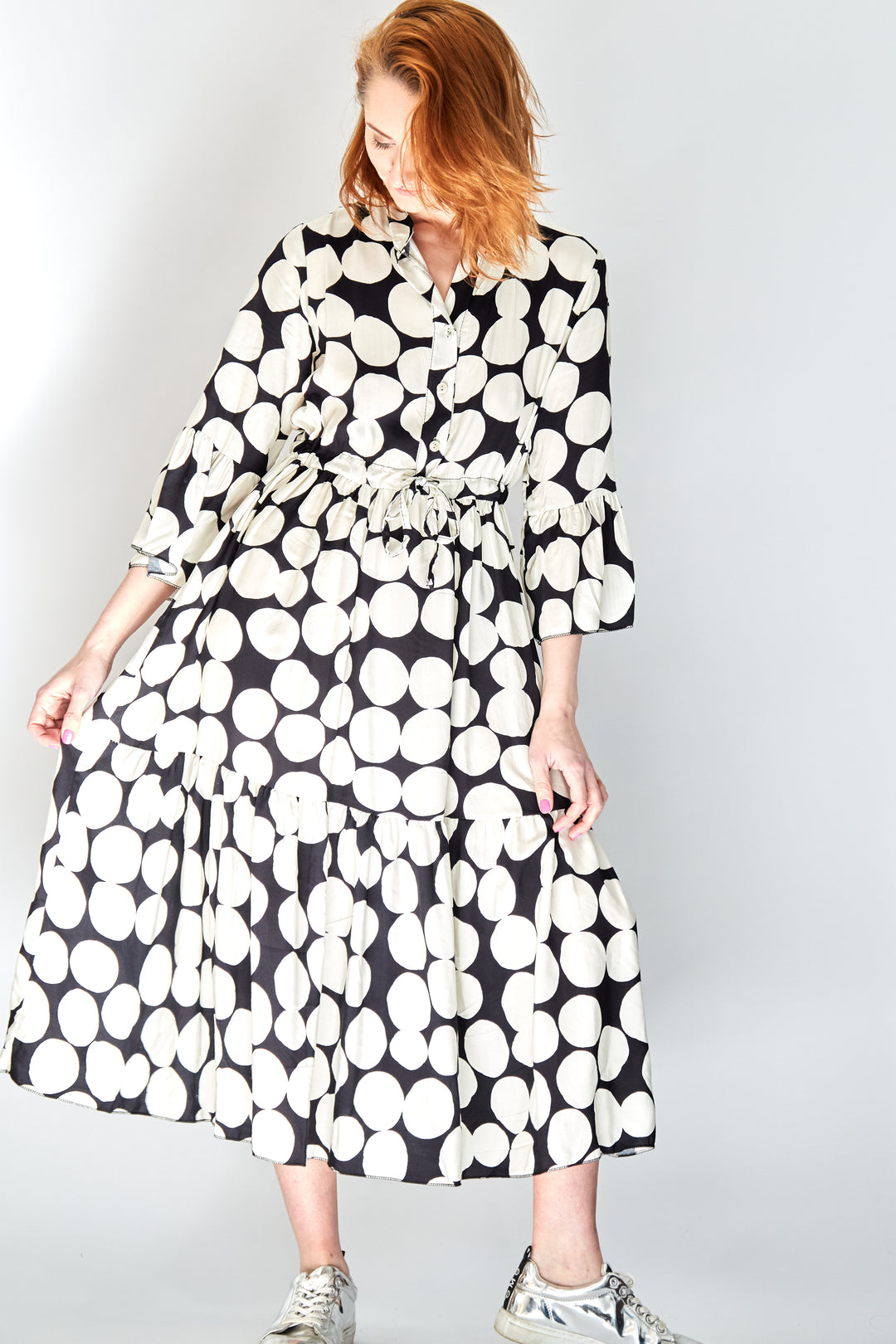 Black and White Polka Dot Dress - Vz Collection