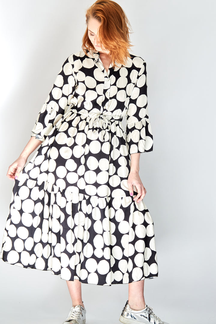 Black and White Polka Dot Dress - Vz Collection