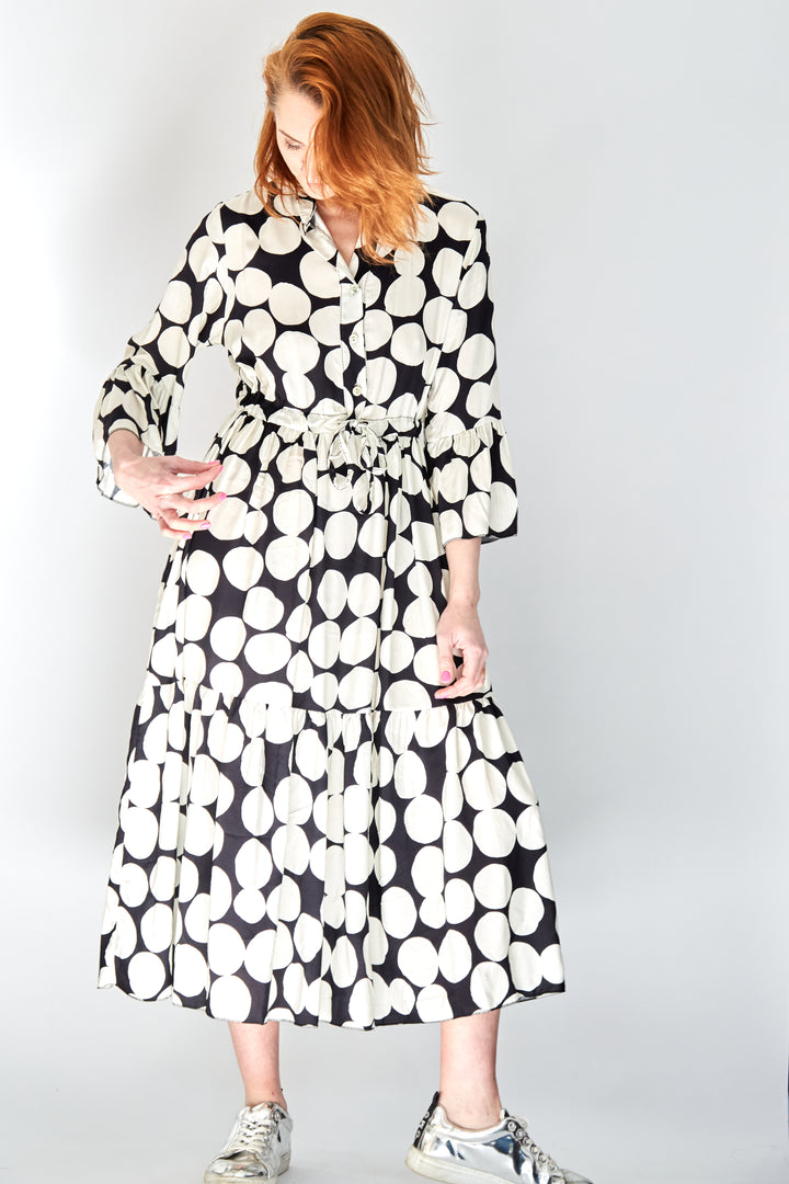 Black and White Polka Dot Dress - Vz Collection