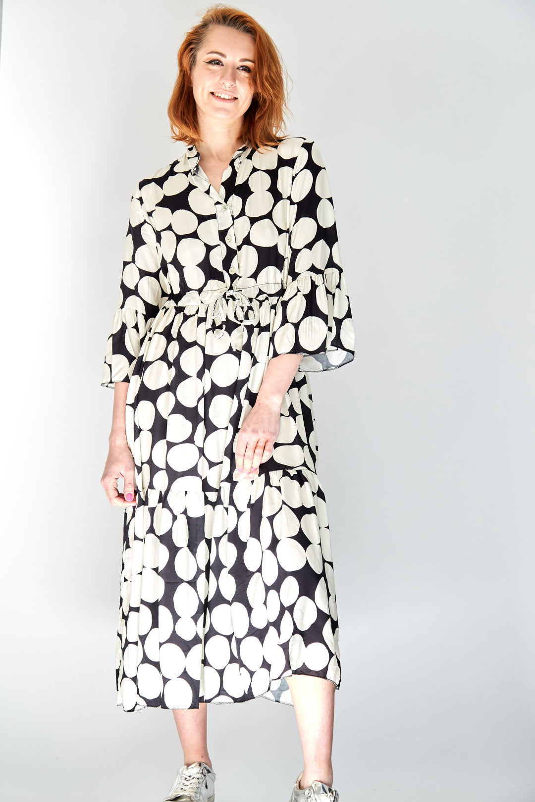 Black and White Polka Dot Dress - Vz Collection