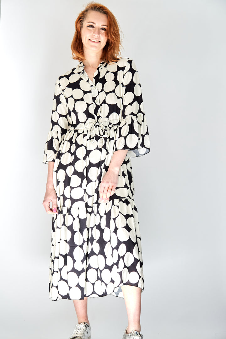 Black and White Polka Dot Dress - Vz Collection