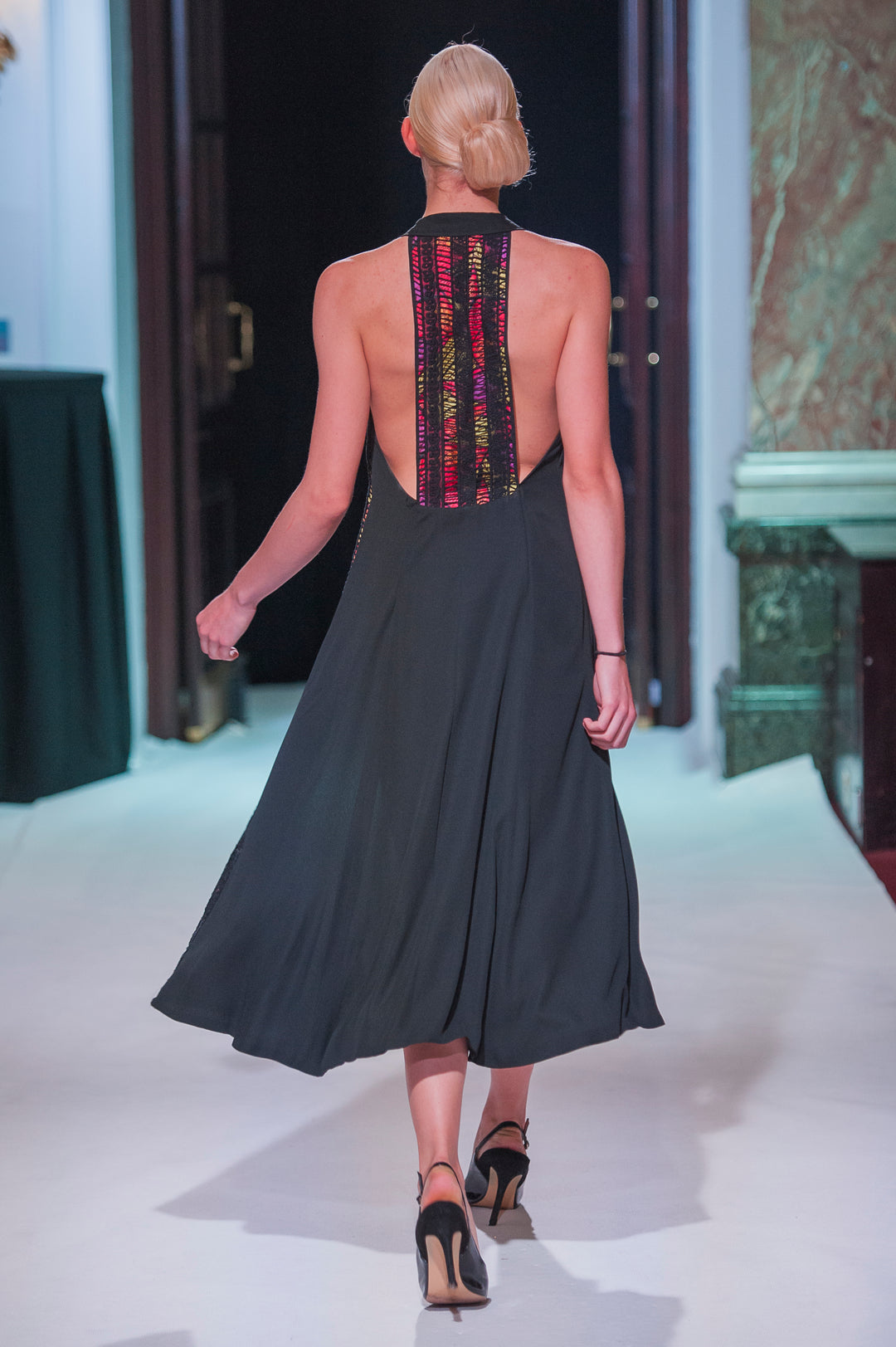 Black Dragonfly Digital Print Dress - Vz Collection