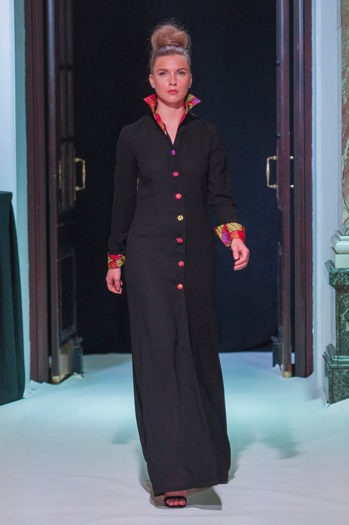 Black Long Dragonfly Coat Dress - Vz Collection
