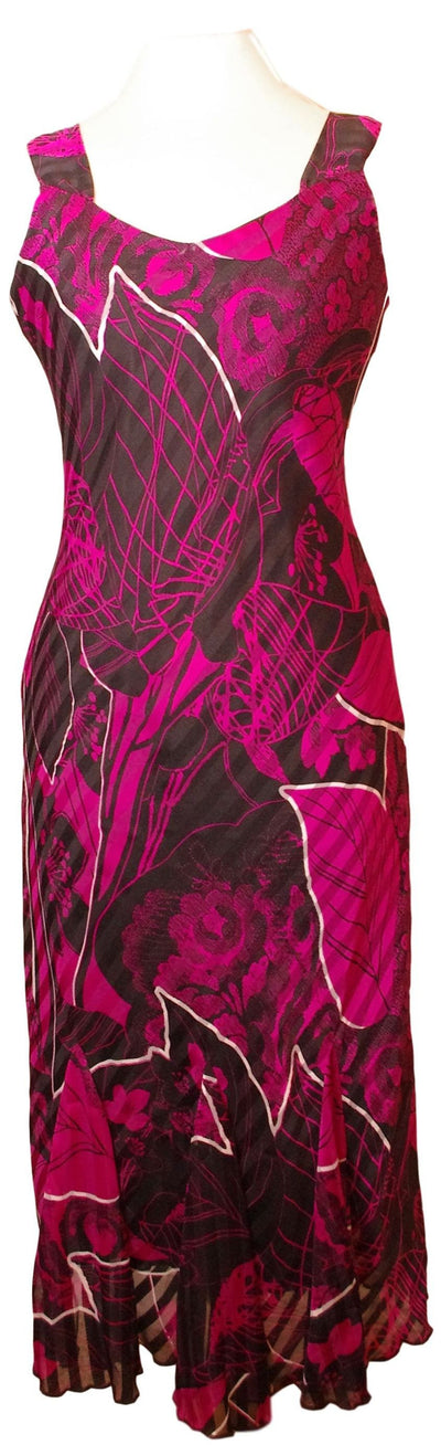 Pink Panelled Dress with Pink Silk Bolero - Vz Collection